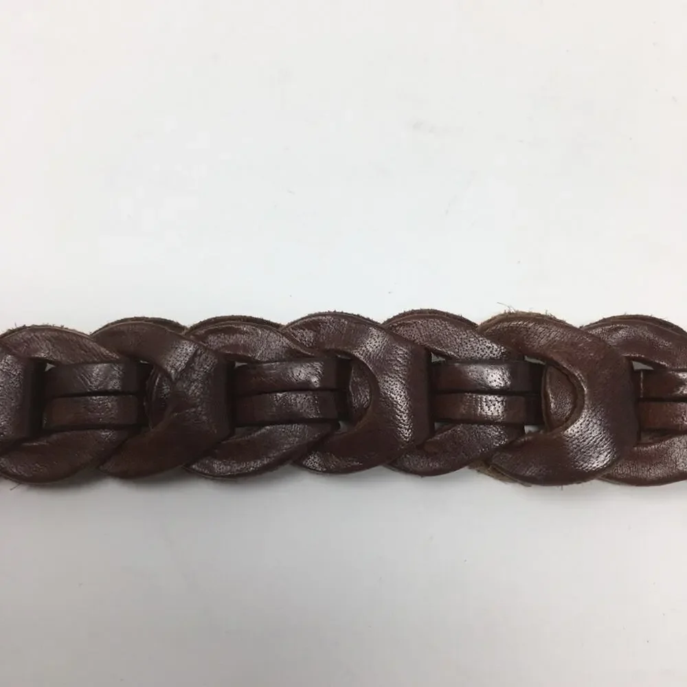 Aimee Lynn Brown Braided Leather Belt Small
